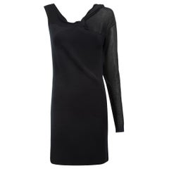 Helmut Lang Women's Black One Shoulder Twist Mini Dress