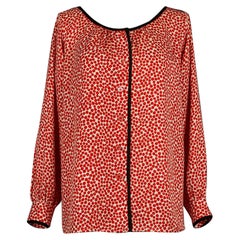 Yves Saint Laurent Silk Blouse with Red Dots