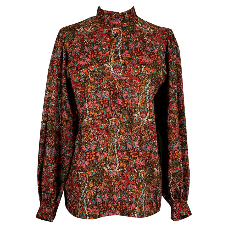 Blusa de algodón multicolor Yves Saint Laurent en venta