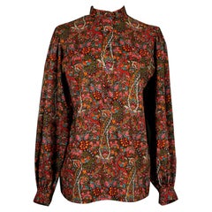 Retro Yves Saint Laurent Multicolored Cotton Blouse