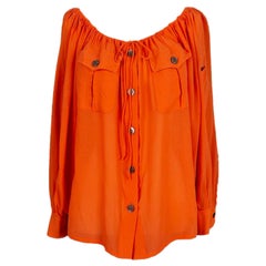 Hermes Orange Wool Blouse