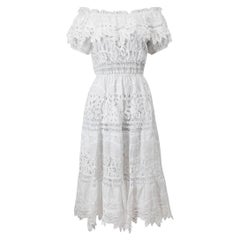Ralph Lauren schulterfreies Polo-Kleid aus weißem Broderie Anglaise
