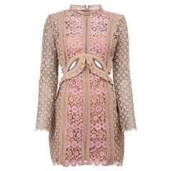 Self-Portrait Damen Rosa Spitze Payne Ausschnitt Minikleid