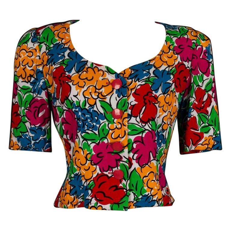 Pierre Balmain Printed Blouse For Sale