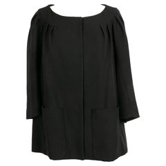 Christian Dior Schwarze Jacke aus Wolle und Seide