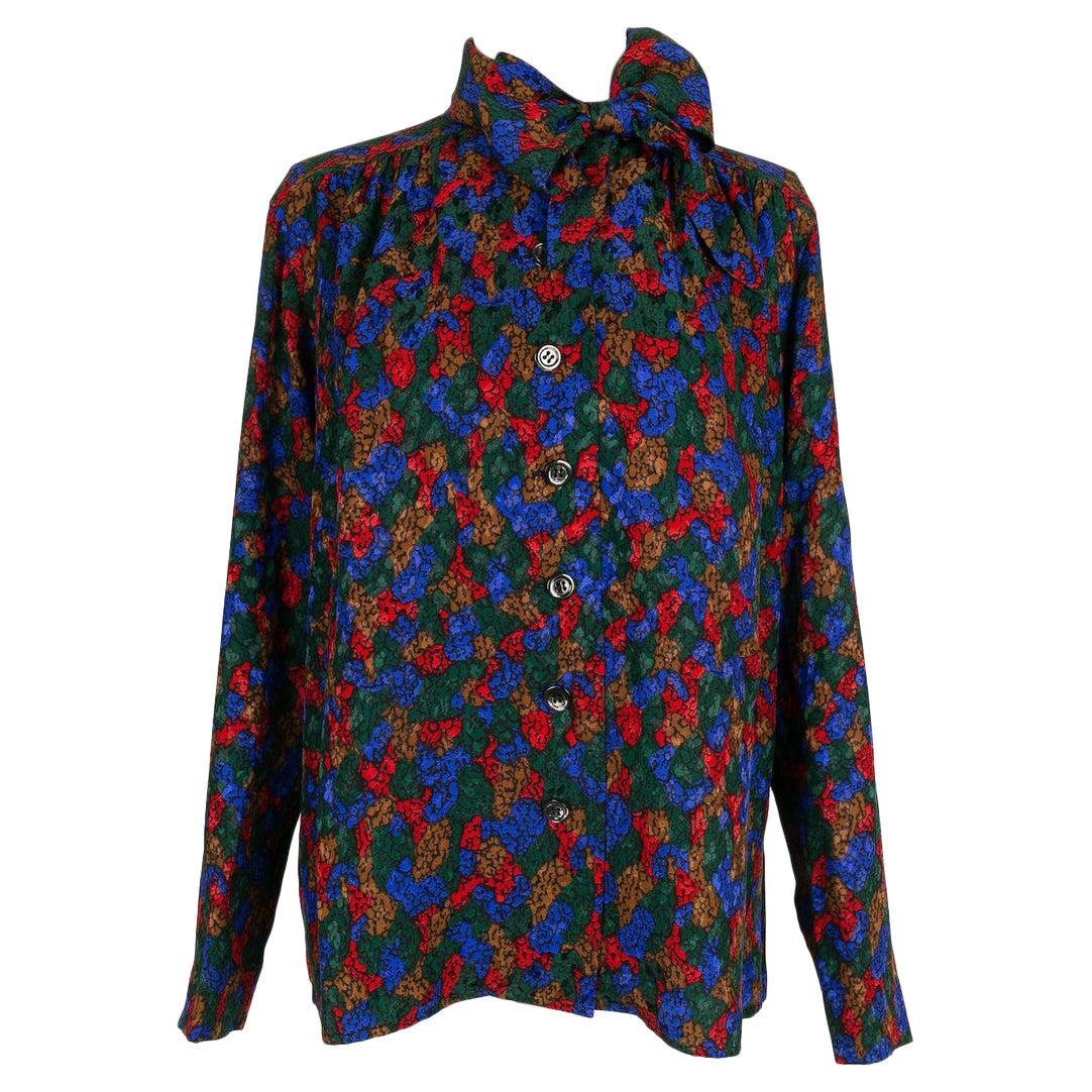 Mehrfarbiges Seidenhemd von Yves Saint Laurent im Angebot