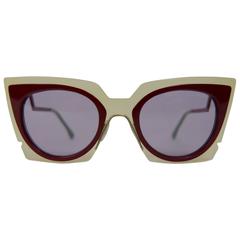 FENDI 0117/S Orchid Fashion Show Cat Eye Sunglasses Burgundy Red/Purple