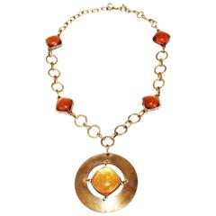 Rare French 50s Talosel amber necklace