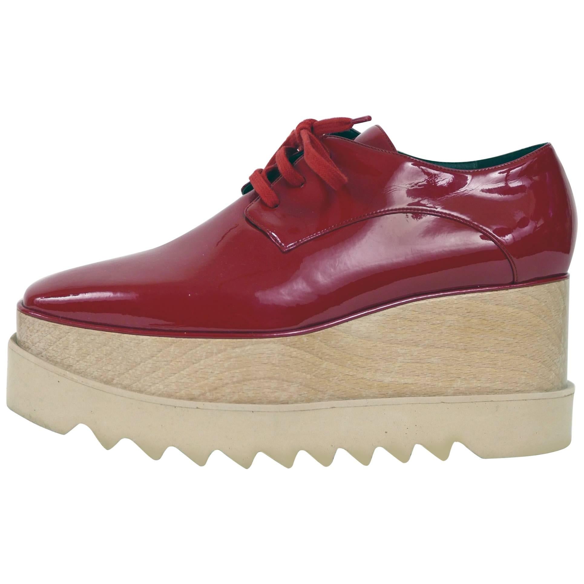 STELLA McCARTNEY Elyse Platform Derby Red Shoes