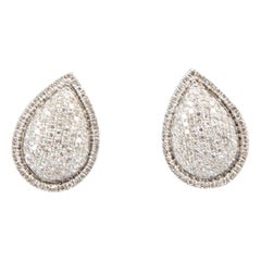 Unbranded Women's 14ct White Gold Diamond Pear Shaped Earrings