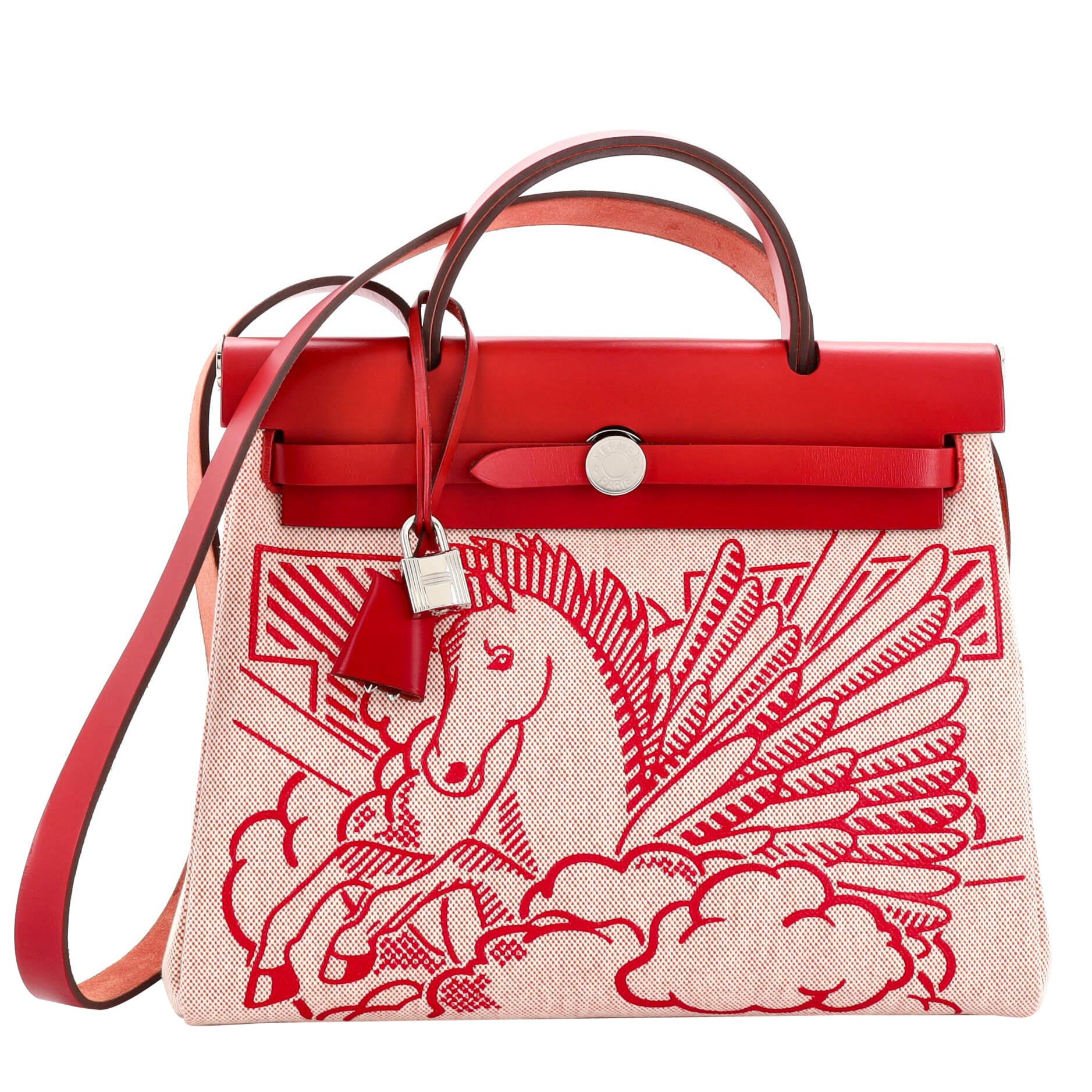 Hermes Herbag Zip Pegase Pop Toile and Leather 31