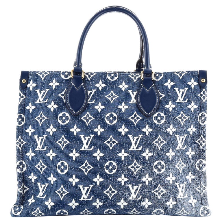 Louis Vuitton OnTheGo Tote Monogram Jacquard Denim MM For Sale at