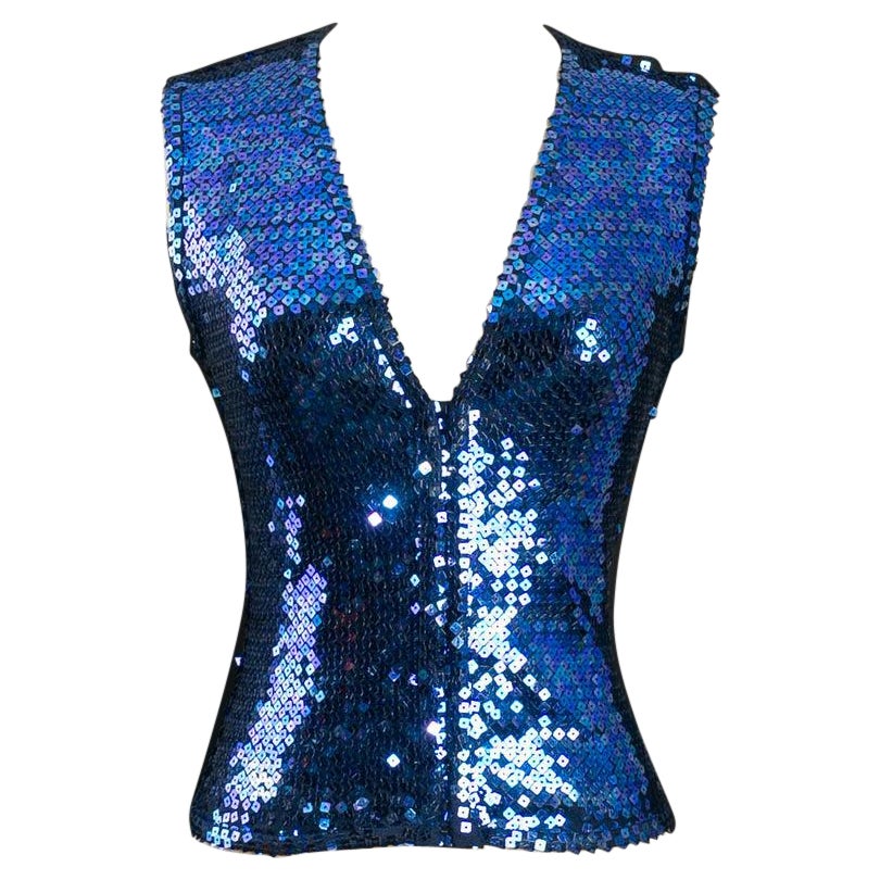 Chantal Thomass Vest with Blue Sequins For Sale