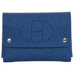  Hermès Blau Perforierte Filztasche