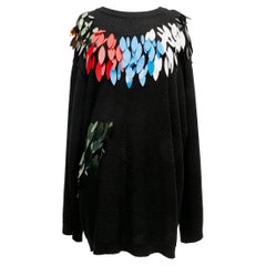 Retro Sonia Rykiel Sweater Composed of Black Virgin Wool