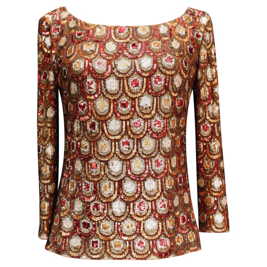 Pucci Jersey Top Embroidered with Sequins