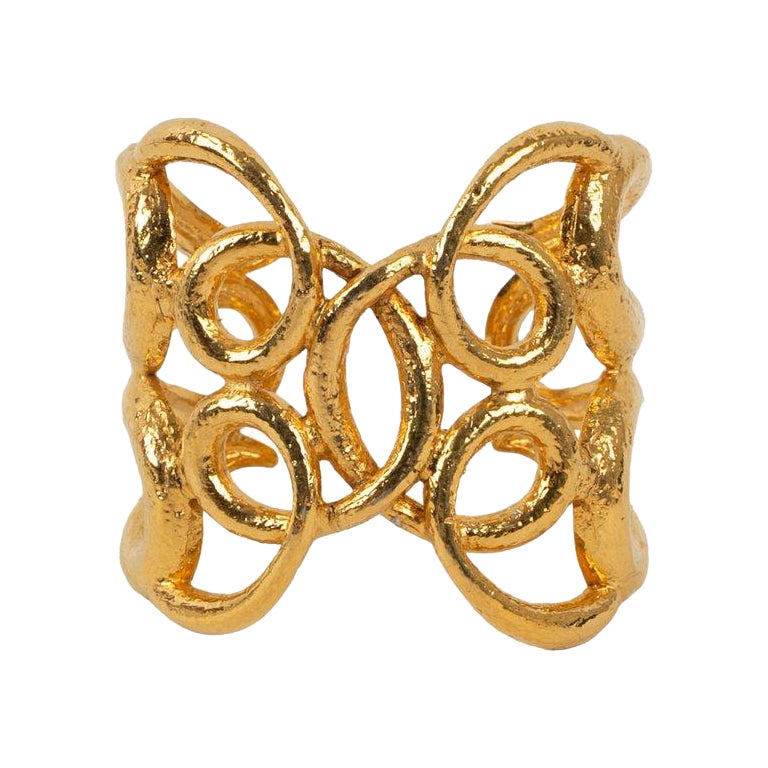 Chanel Gold Metal Cuff Bracelet