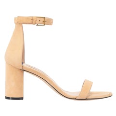 Used Stuart Weitzman Women's Beige Suede Ankle Strapped Sandals