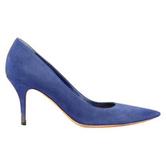 Dior Women's Blue Suede Pointed Toe Slip On Pumps