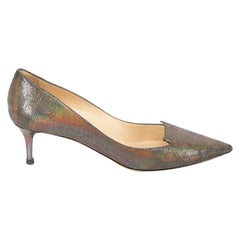 Jimmy Choo Women's Anthracite Leather Allure Holographic Printed Pumps
