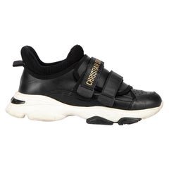 Dior Women's Black Leather D-Wander Trainers
