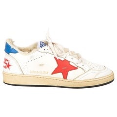 Golden Goose Women's White Leather Shearling Lined Distressed Effect Trainers