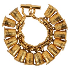 Chanel Haute couture Metal Bracelet with Charms Symbolizing Thimbles