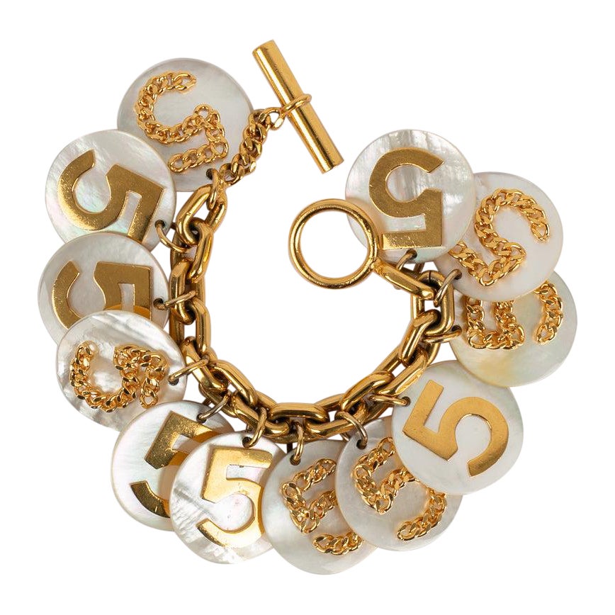 Chanel Iconic Charm Bracelet Made of Pearly Pastilles For Sale