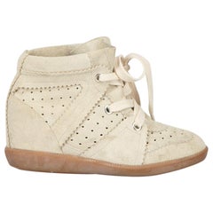 Isabel Marant Women's Isabel Marant Étoile Grey Suede Wedge High Top Trainers