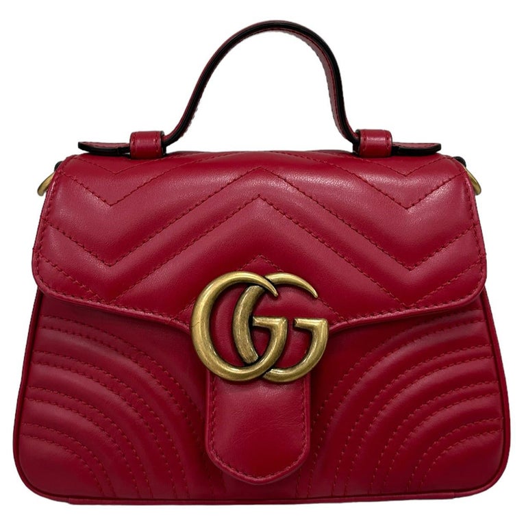 Gucci Marmont 20 Handle Rossa For Sale at 1stDibs