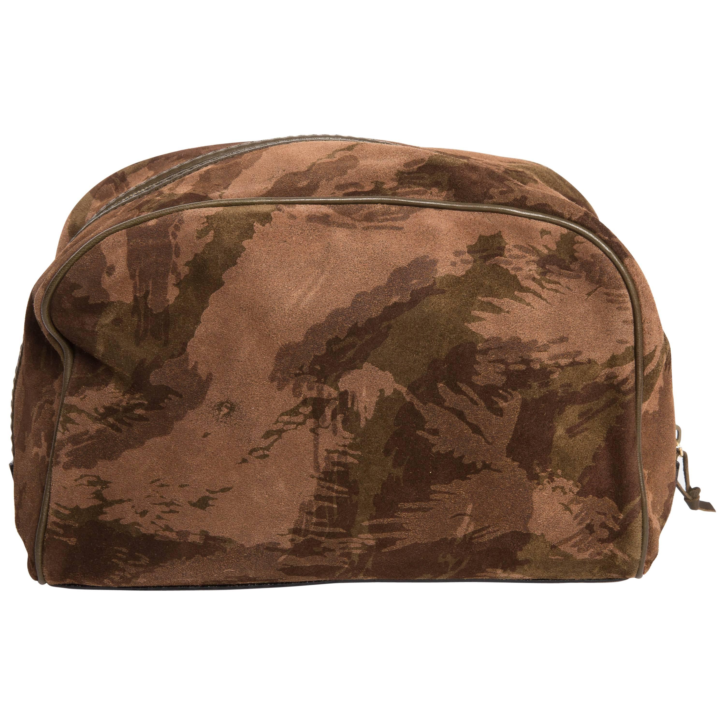 Bottega Veneta Camouflage Suede Dopp Kit For Sale