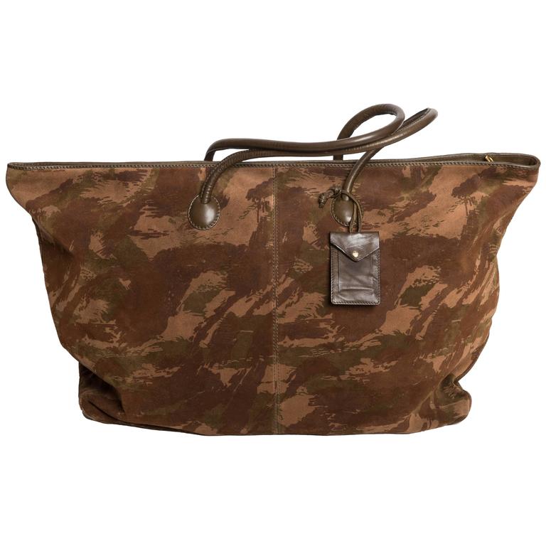 Bottega Veneta Camouflage Suede Duffle Bag For Sale at 1stDibs ...