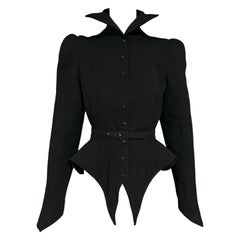 F/W 1988 Thierry Mugler Black Les Infernales Structural Runway Jacket