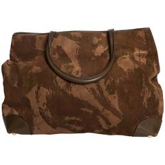 Bottega Veneta Camoflauge Suede Tote with Leather Handles and Trim 3