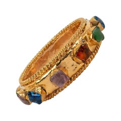 Vintage Chanel Haute Couture Bracelet in Gilded Metal