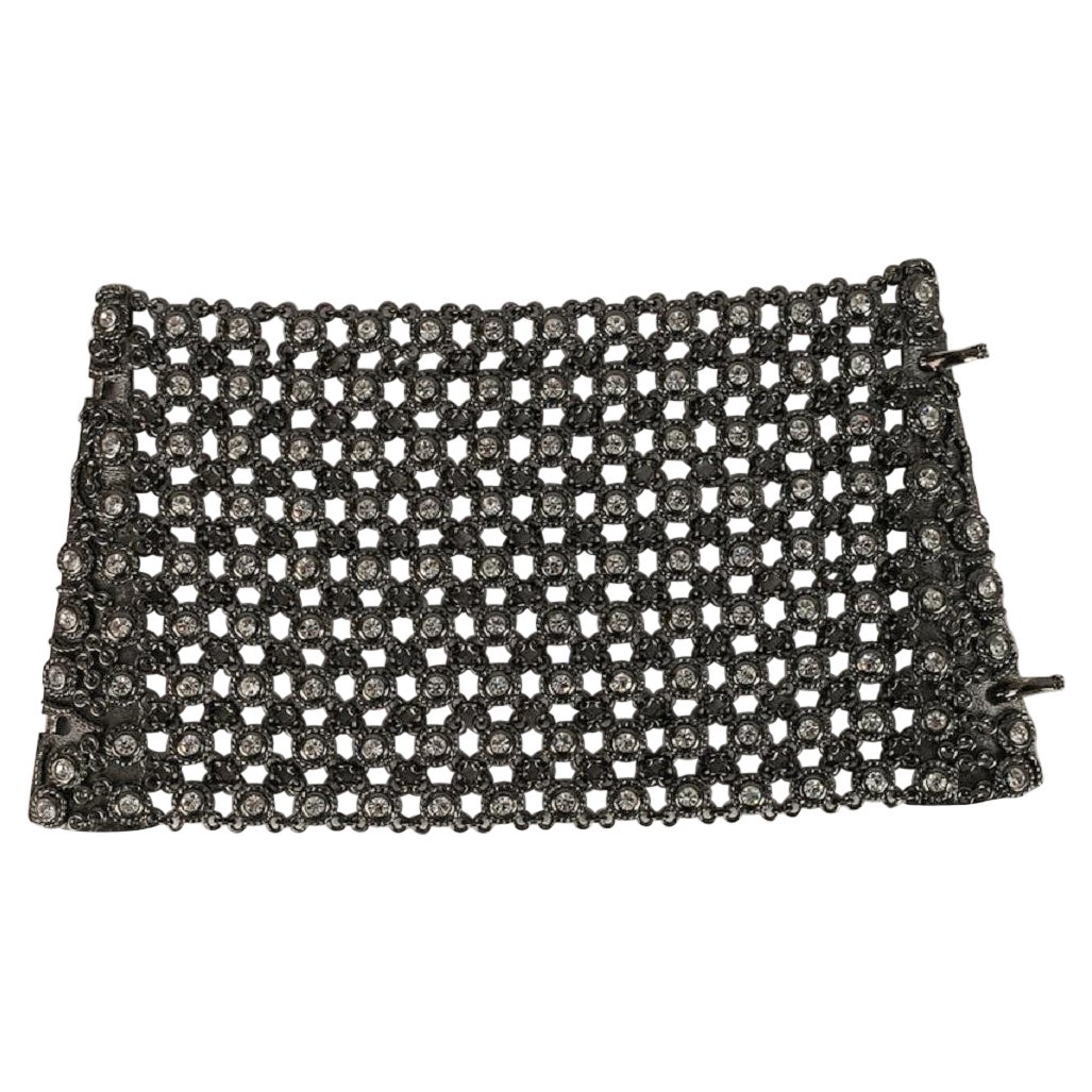 Christian Dior Silber-Metall-Manschettenarmband, 1980er Jahre