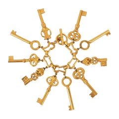 Vintage Iconic Chanel Gold-Plated Metal "Keys" Bracelet, 1993