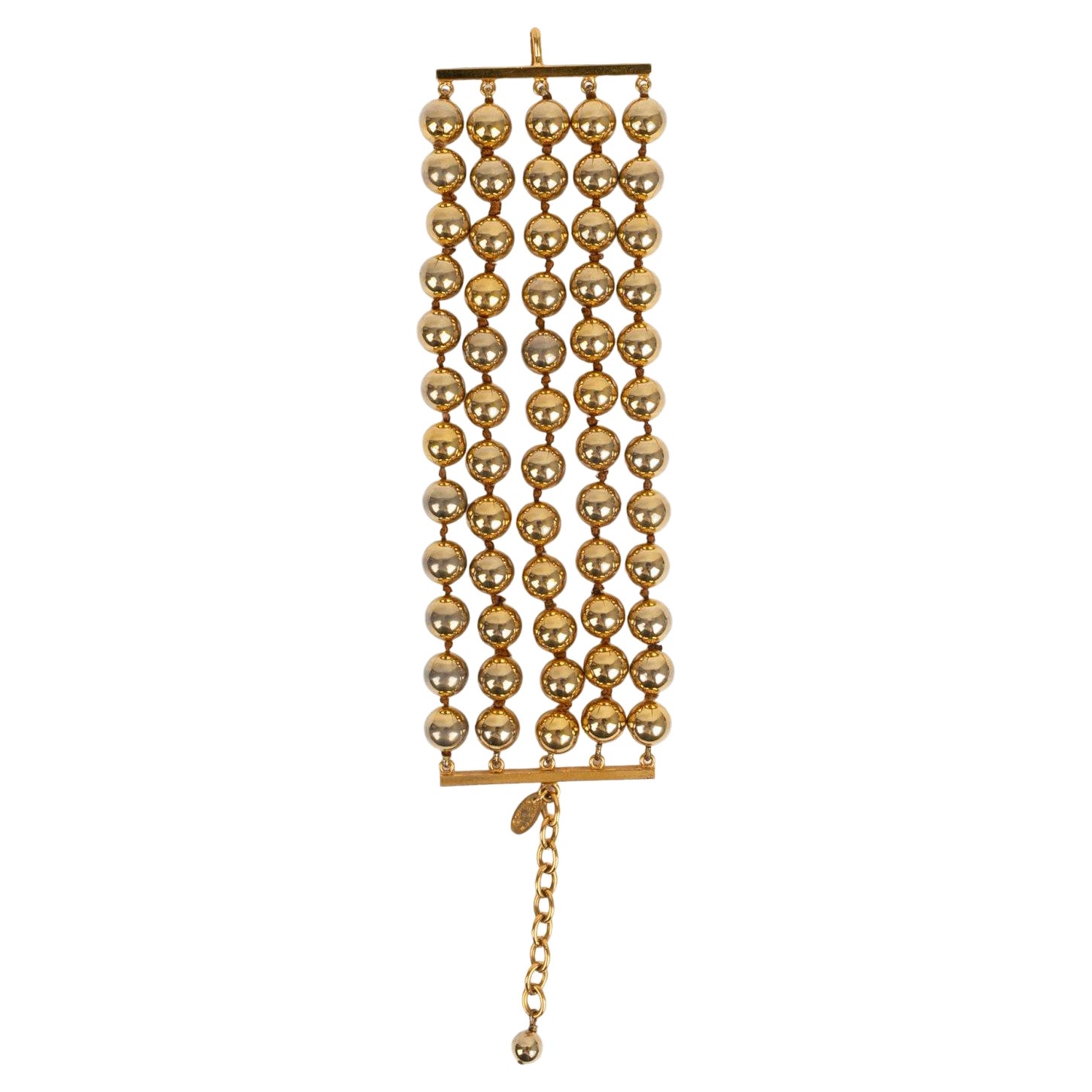 Chanel Gold metal Pearl Bracelet For Sale
