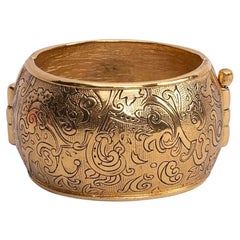 Yves Saint Laurent Gold Metal Cuff Bracelet