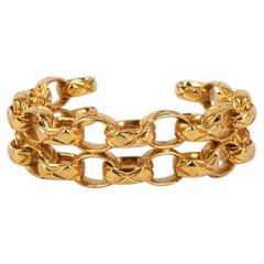 Chanel Quilted Gold Metal Bracelet