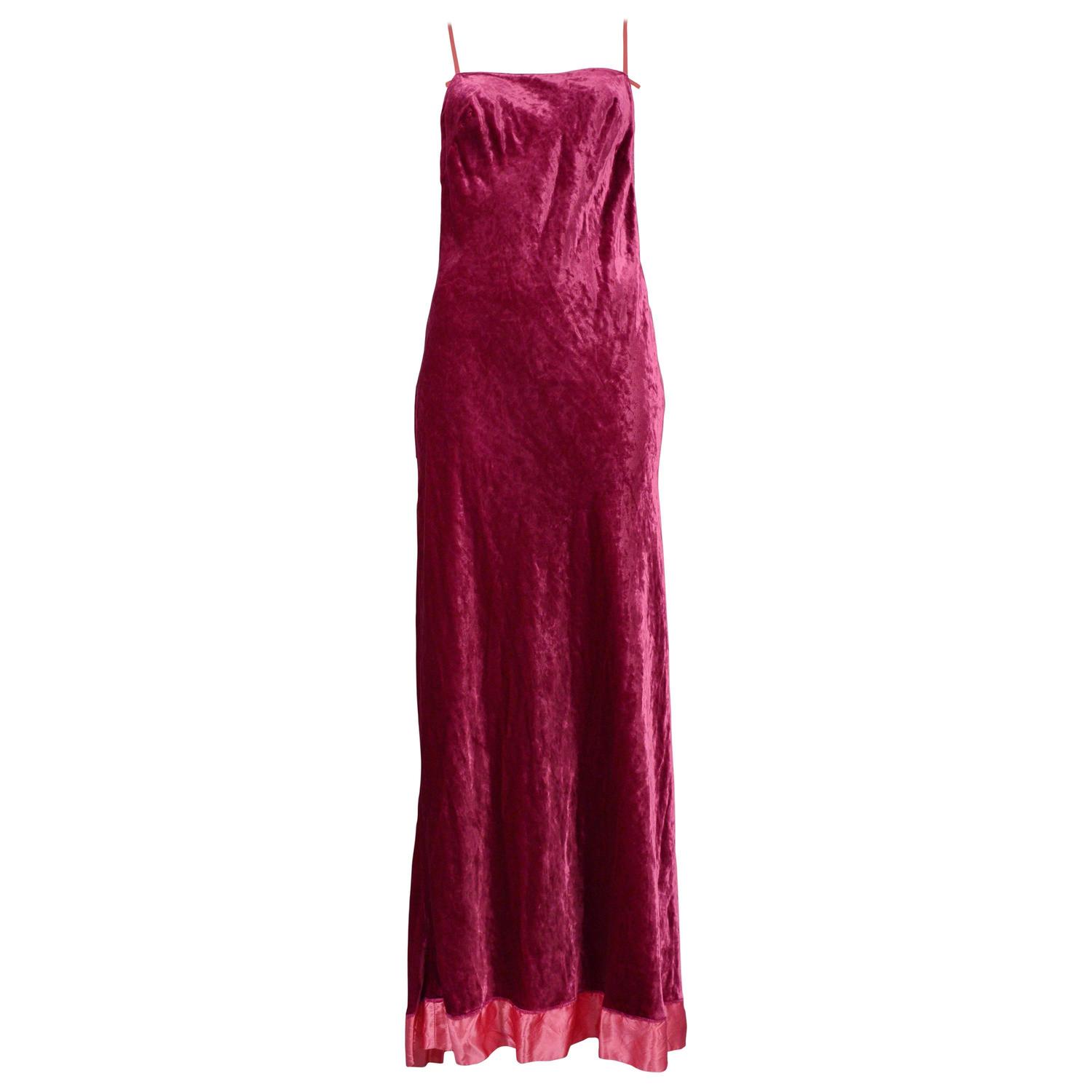 Martin Margiela Pink Velvet Gown 1995 For Sale at 1stdibs