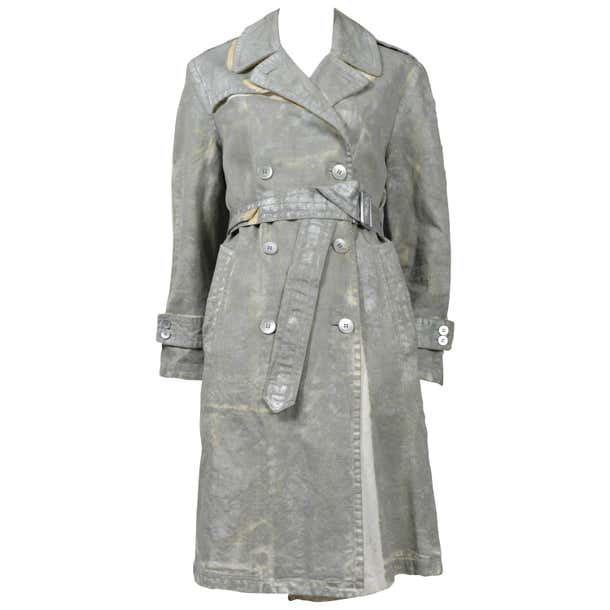 Martin Margiela Silver Painted Trench For Sale at 1stDibs