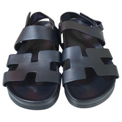 Hermes Black Chypre Sandals 