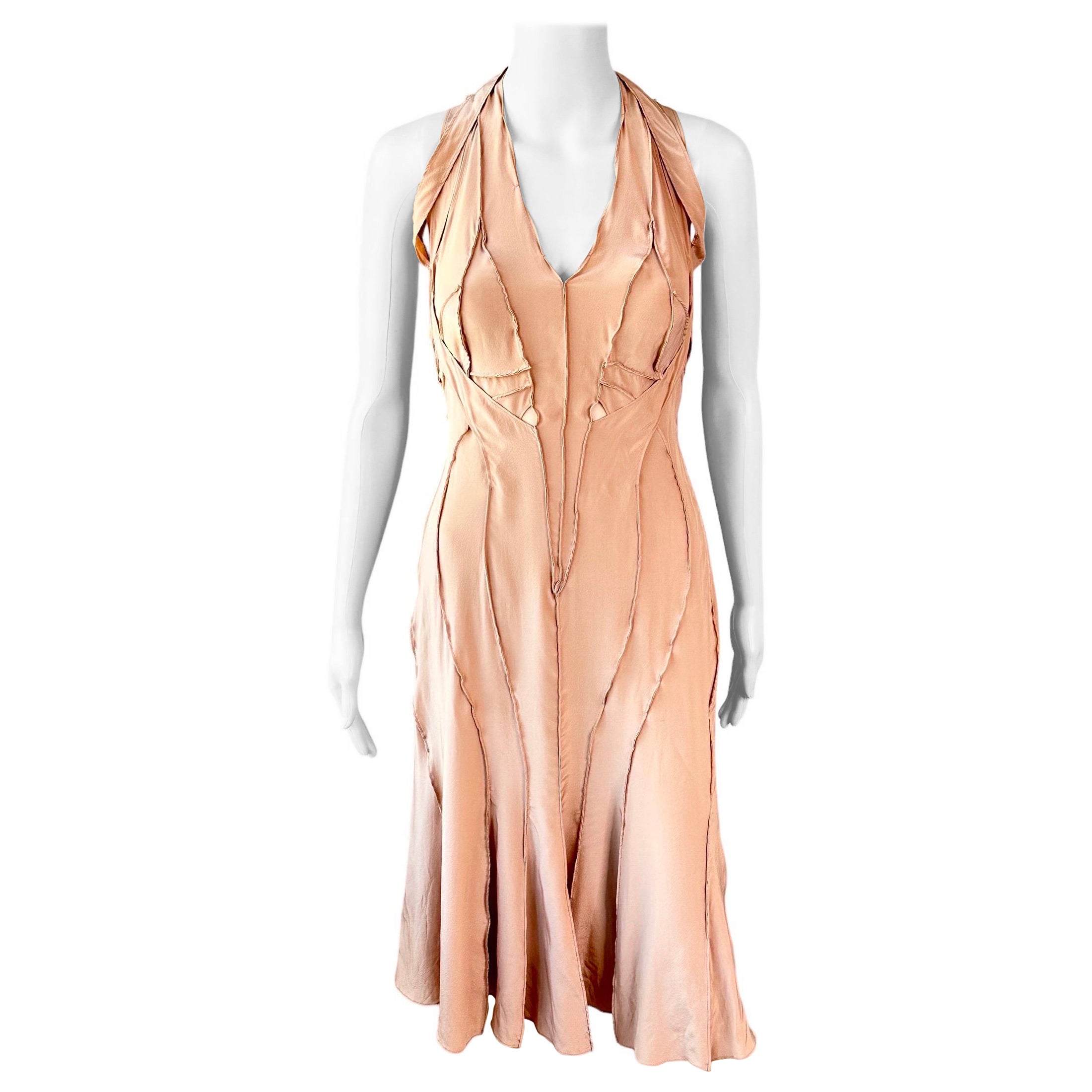 Tom Ford for Yves Saint Laurent YSL S/S 2003 Runway Cutout Silk Dress  For Sale