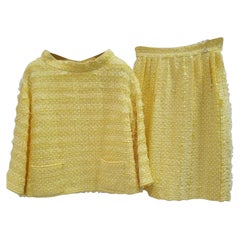 Chanel Yellow Tweed Skirt Set