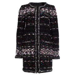 Chanel, black boucle coat with multi-colored weave