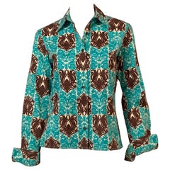 Retro Carolina Herrera Cotton Print Shirt