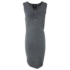 DOLCE & GABBANA - Graues ärmelloses Bodycon-Strickkleid aus Alpakawolle  Größe 6US 38EU