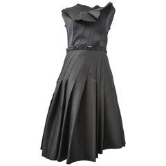 Lanvin Black Pleated Cocktail Dress A/W 2013