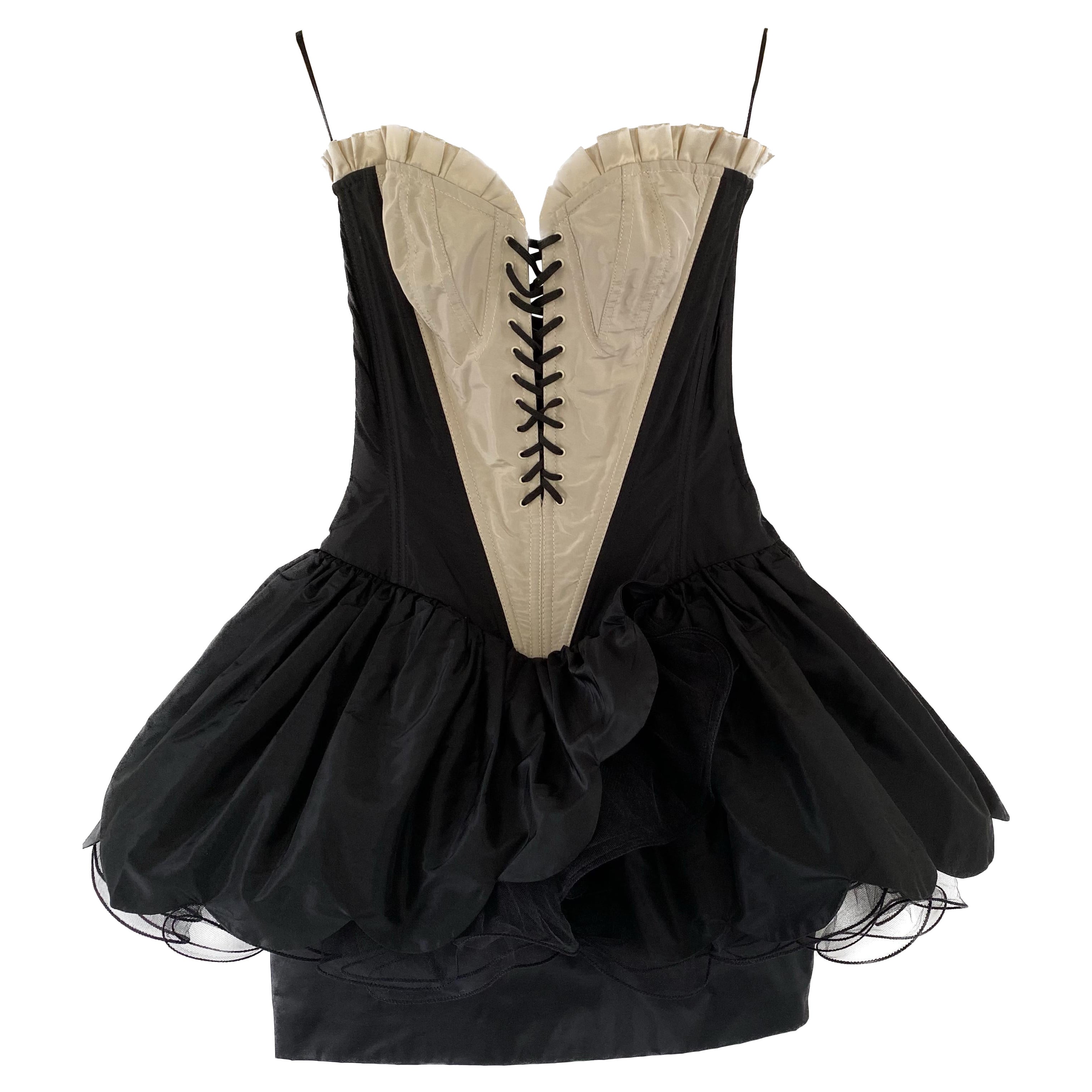 Vicky Tiel Couture Vintage 1980s New Man Corset Dress For Sale at 1stDibs